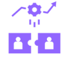Gear Increase Collaboration Icon - Purple