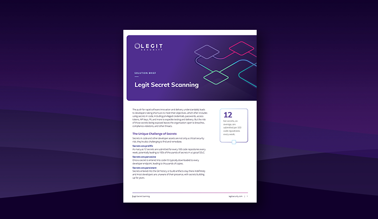 Legit Secret Scanning - Resource Library - Solution Brief