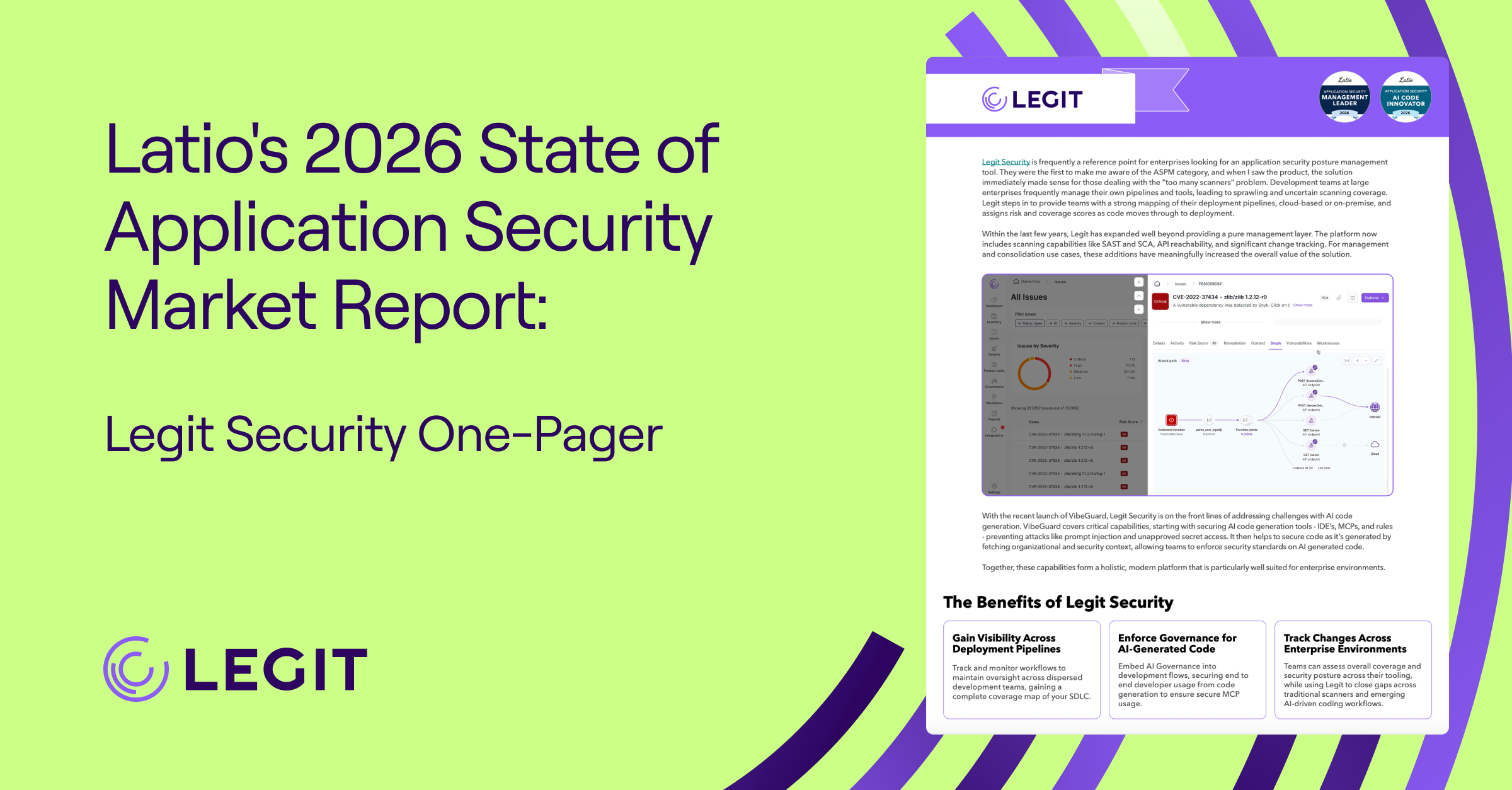 Latio's 2026 State of Application Security Market Report: Legit Security One-Pager
