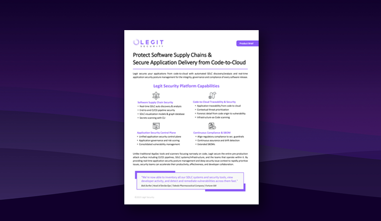 Legit Security Product Brief
