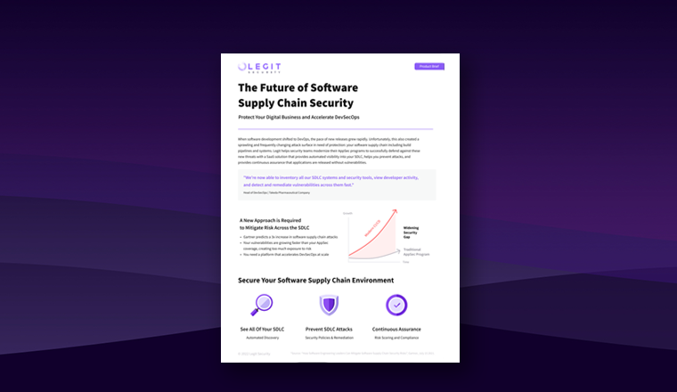 Legit Security Product Brief - The Future of Software Supply Chain Security